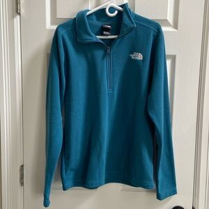 The North Face- half zip- bluish/green in color- men’s medium